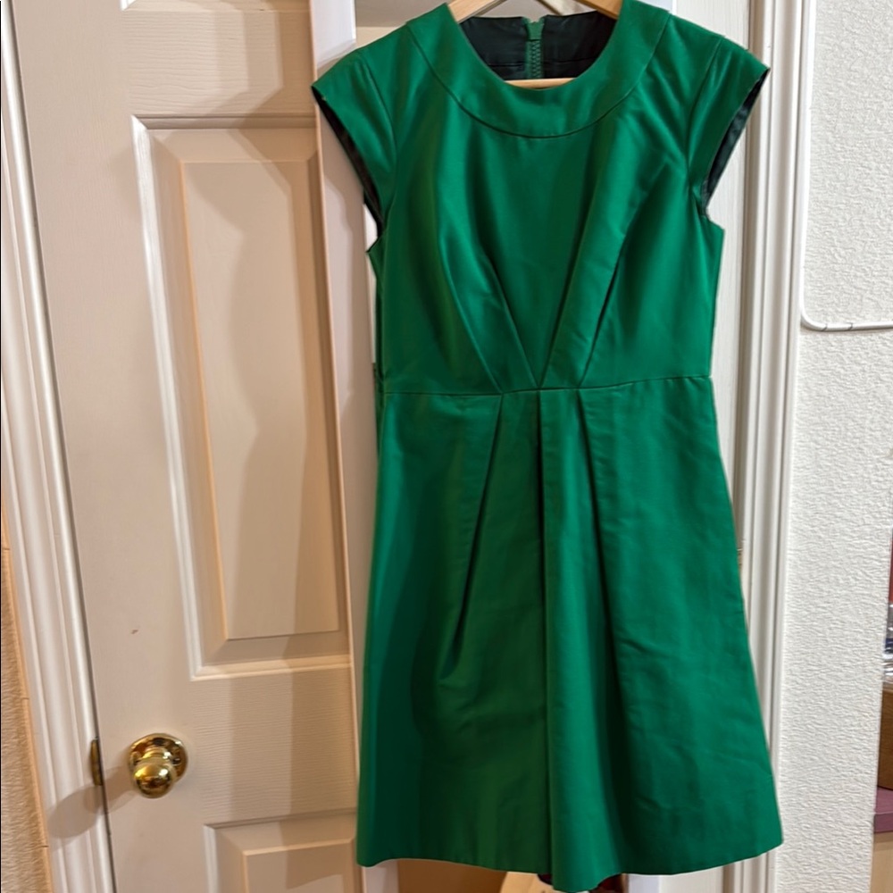 Kate Spade Cotton/Silk Green Cap Sleeve Dress